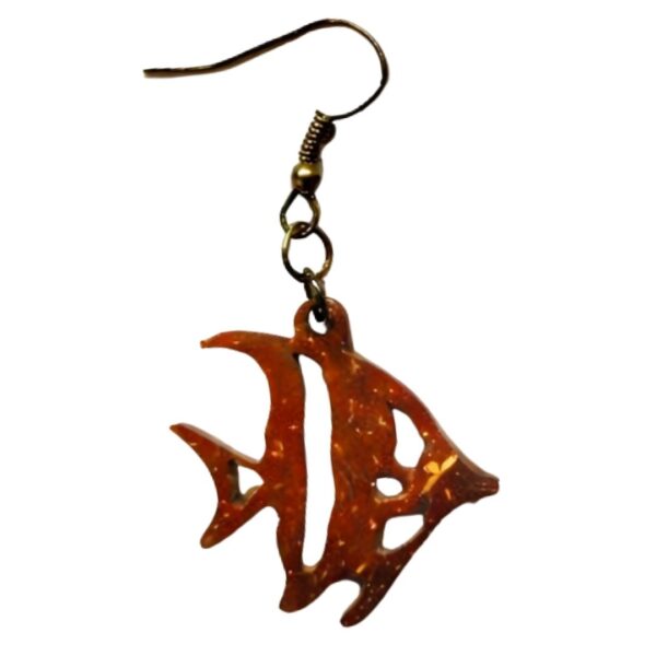 Coconut shell Fish Earrings