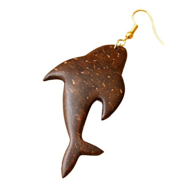 Dolphin Shape Coconut Shell Earrings