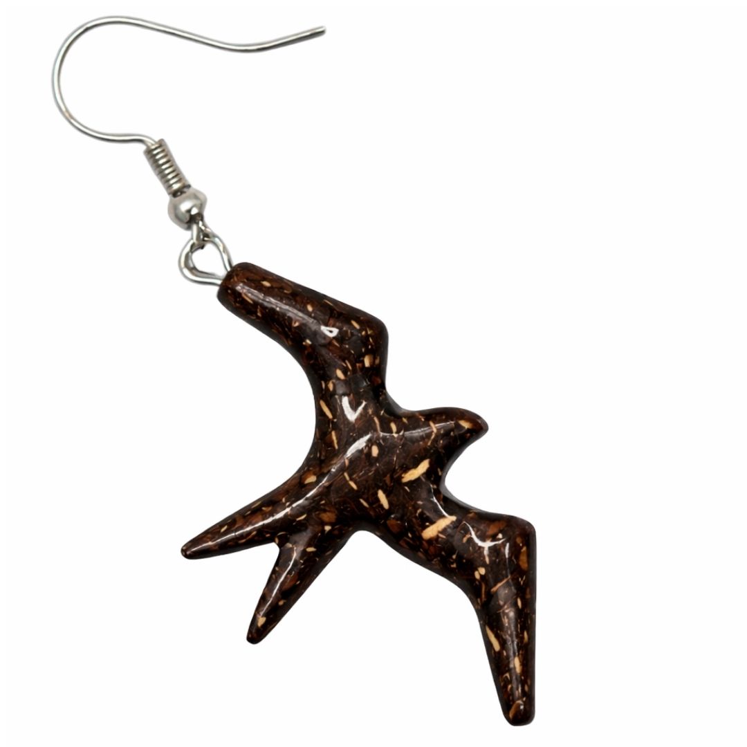 Eagle Shape Coconut Shell Earrings