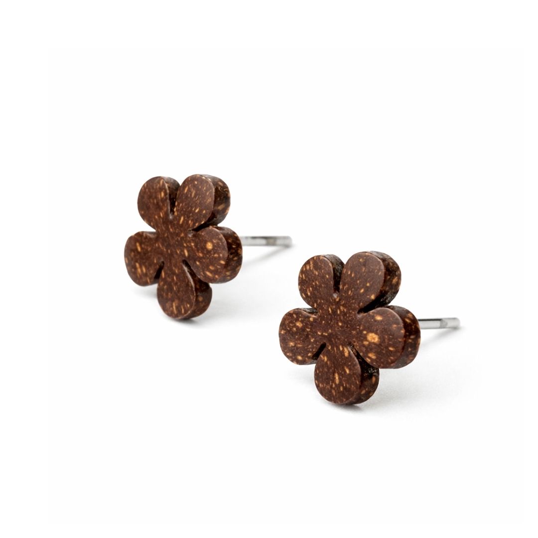 Coconut Flower Coconut Shell Earrings | Natural Jewelry