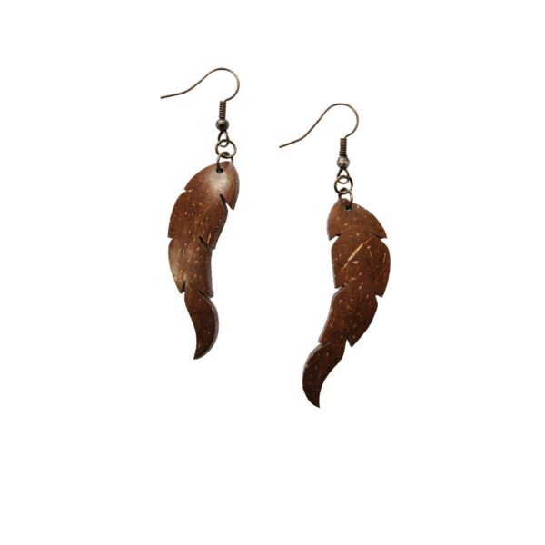 Coconut Shell Leaf Shape Earrings |Natural Handmade Jewelry