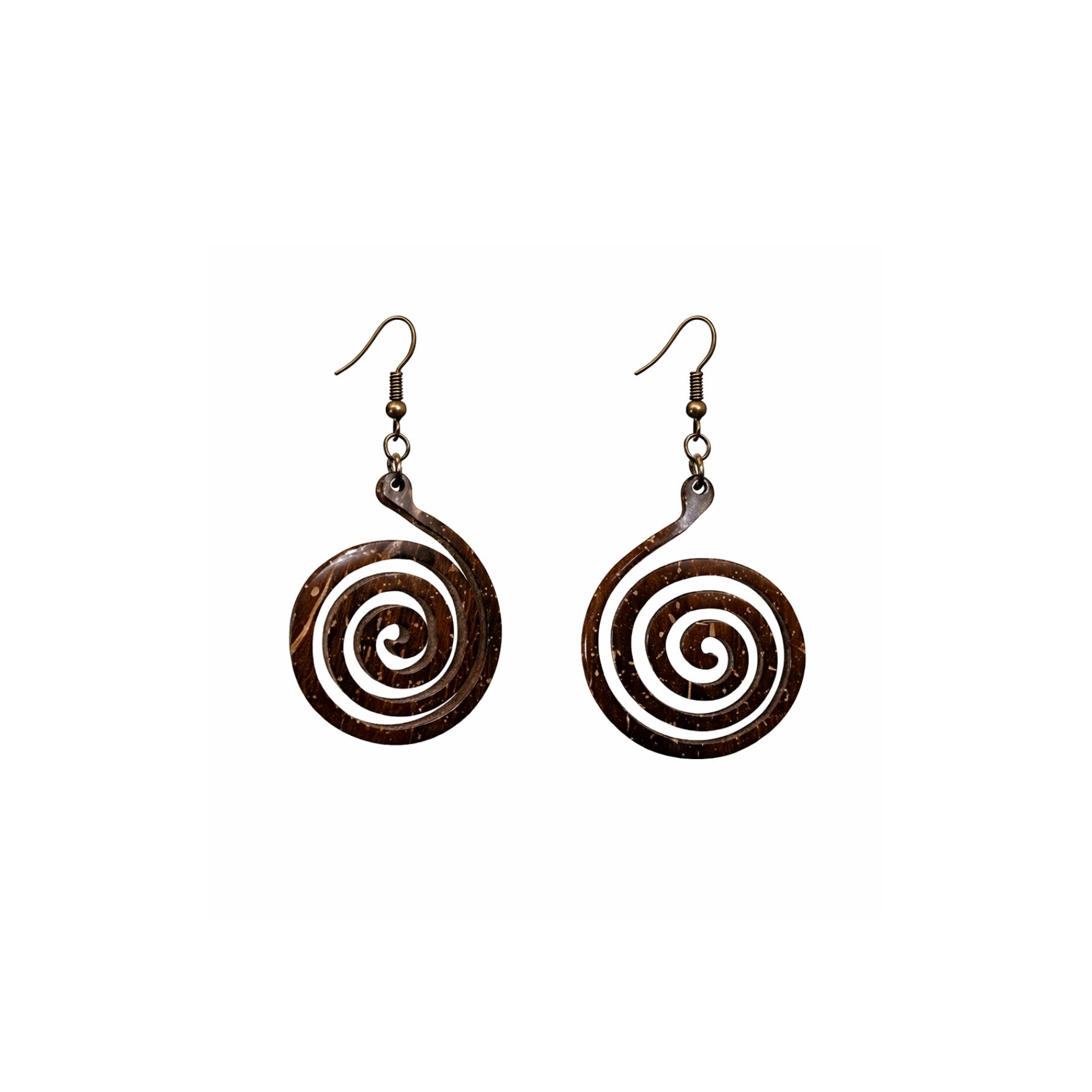 Coco Shell Spring Shape Earrings Natural Handmade Jewelry