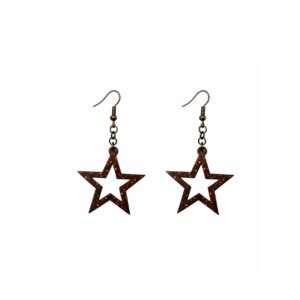 Coconut Shell Star Shape Earrings Natural Handmade Jewelry