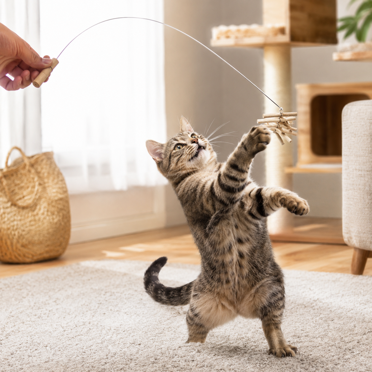 Wooden Butterfly Shape Cat Dancer